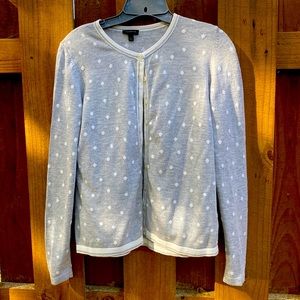 Talbots cashmere blend gray polkadot sweater XS.